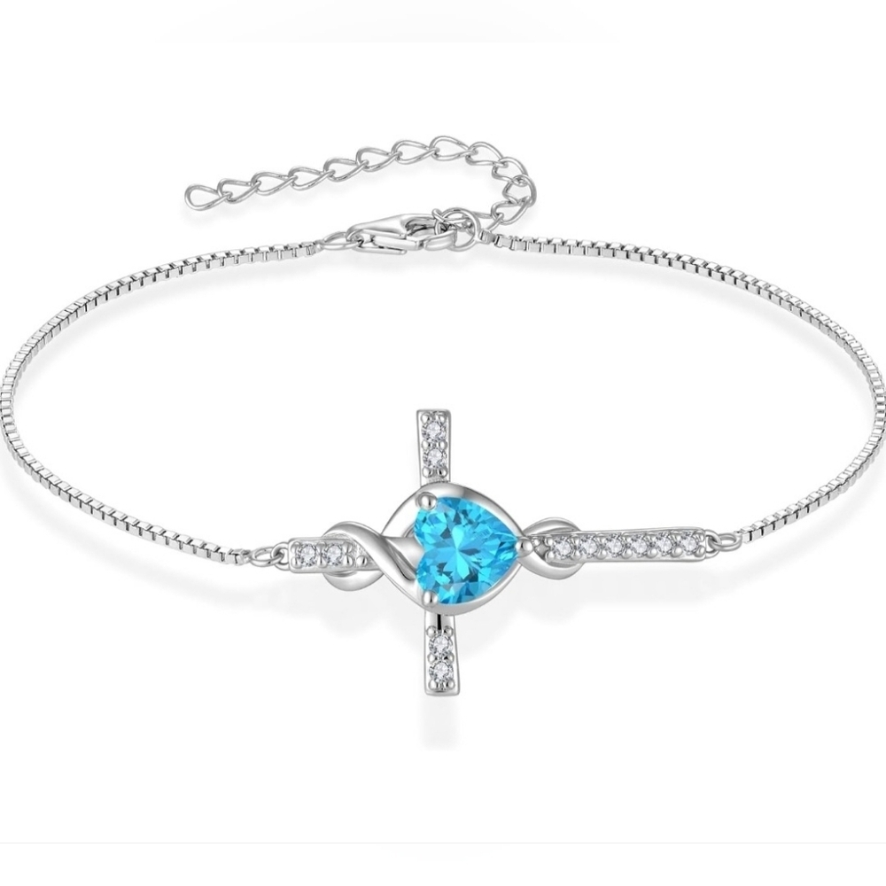 Sterling silver cross bracelet